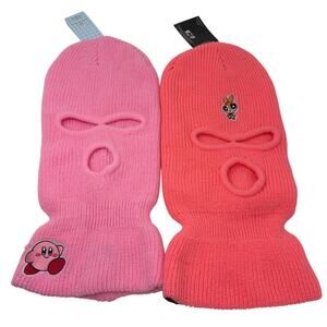 NEW! PAIR Knit Caps Kirby Powerpuff Girls Sample Skull Cap Beanie
